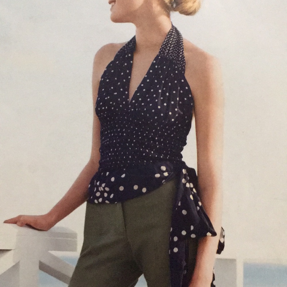 ⭐️SOLD⭐️ DKNY silk halter top with side tie